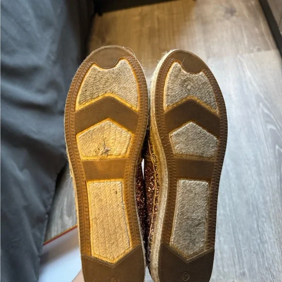 Kate Spade Pink Espadrille Flats with Glitter Finish - Picture 4 of 5